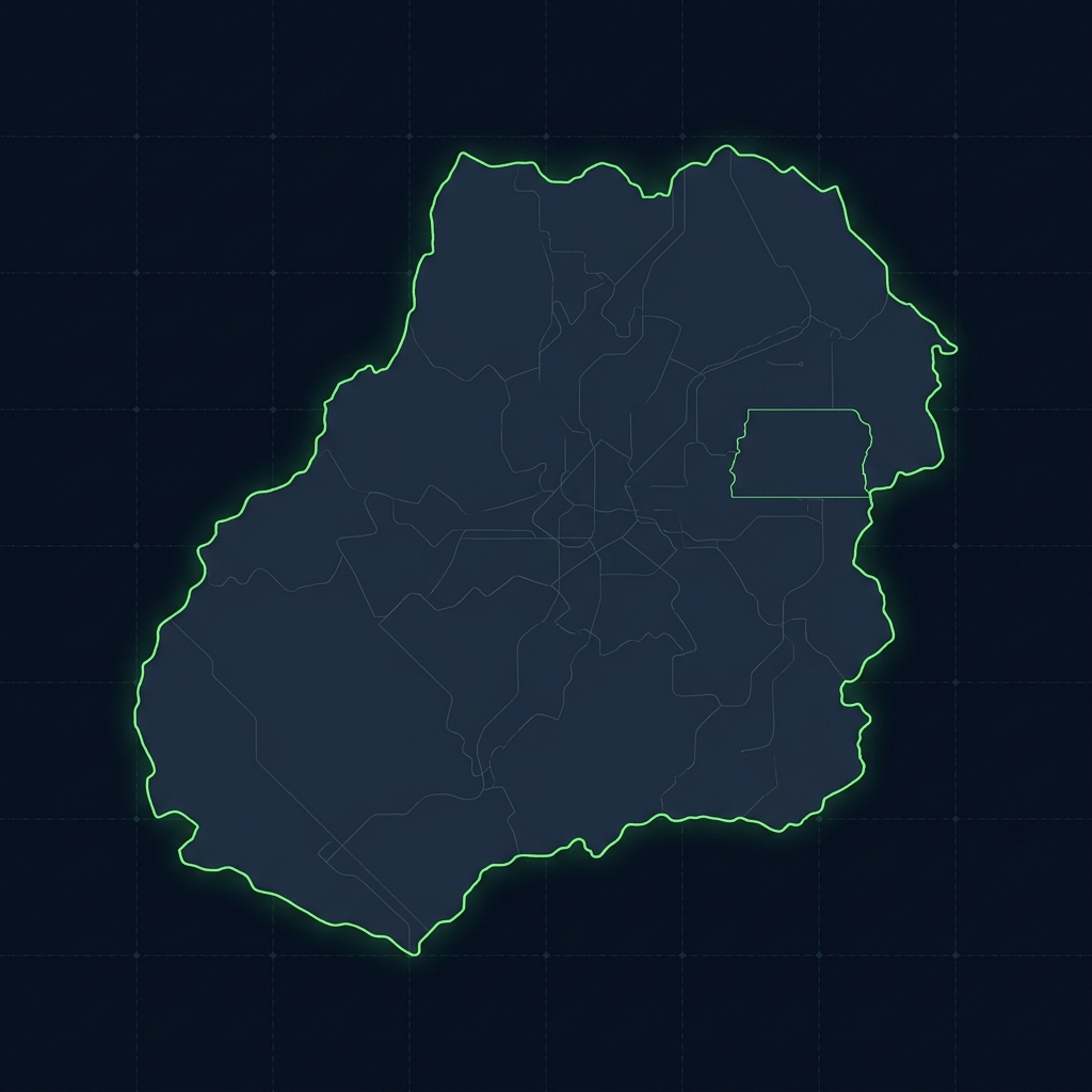 Mapa de Goiânia com a área de cobertura SpacyNet na Região Noroeste